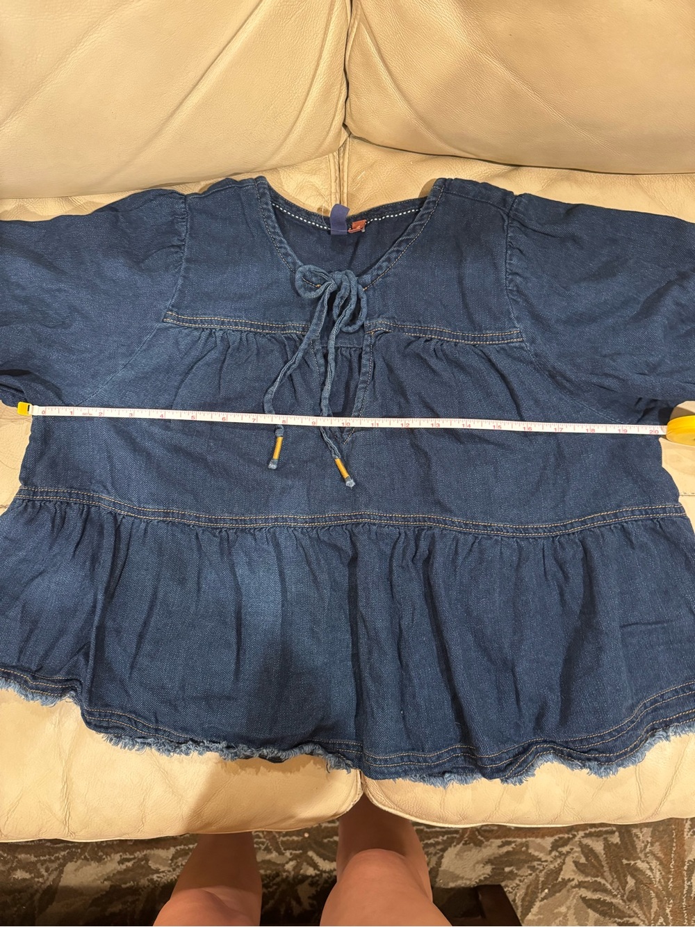 NWOT Pilcro Denim Peasant Blouse - Picture 4 of 4